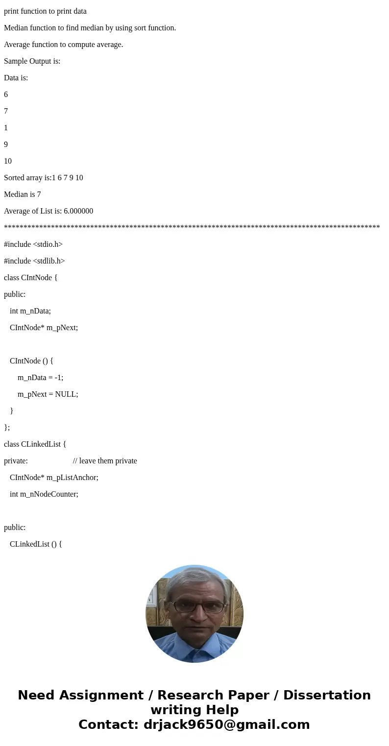 The goal of this assignment is to complete my teachers linked list he made in class. He commented out at the end what needs to be added. He also stated that you The goal of this assignment is to complete my teachers linked list he made in class. He commented out at the end what needs to be added. He also stated that you
