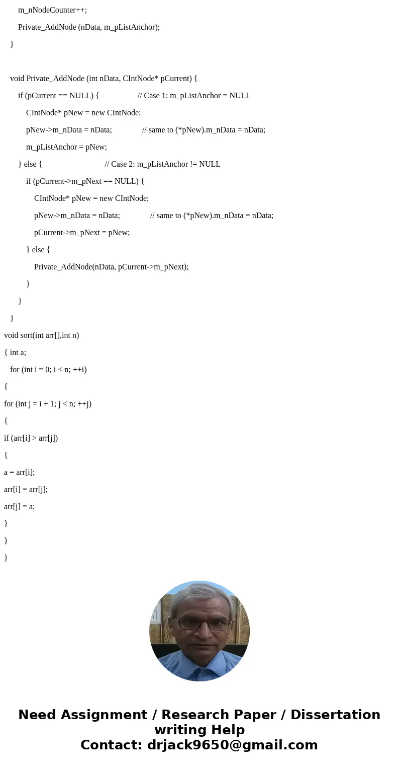 The goal of this assignment is to complete my teachers linked list he made in class. He commented out at the end what needs to be added. He also stated that you The goal of this assignment is to complete my teachers linked list he made in class. He commented out at the end what needs to be added. He also stated that you