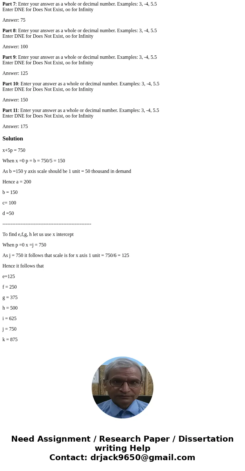 The price-demand equation for selling DVD players is: x+5p=750 Part 1: Enter your answer as a whole or decimal number. Examples: 3, -4, 5.5 Enter DNE for Does N