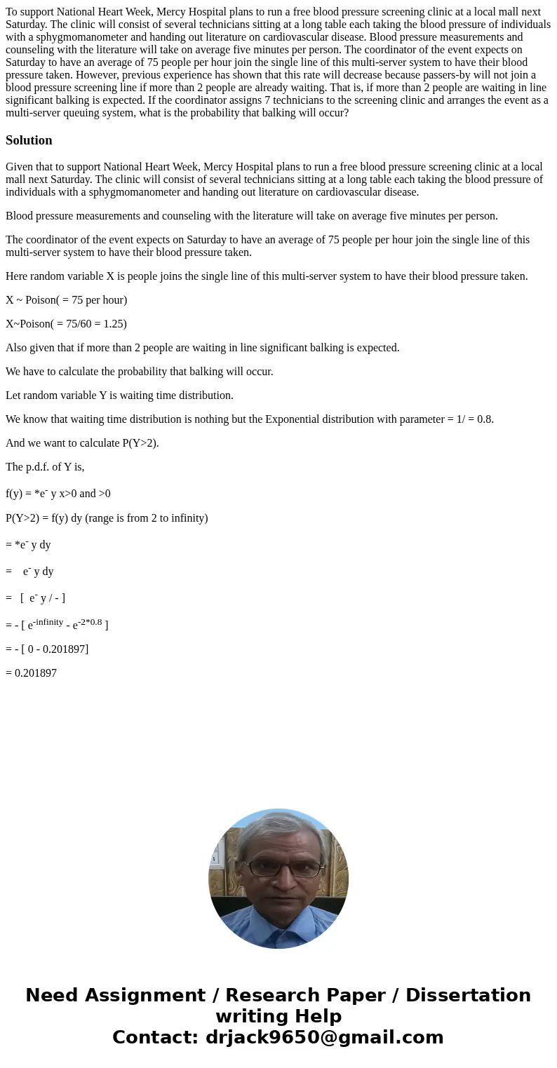 To support National Heart Week, Mercy Hospital plans to run a free blood pressure screening clinic at a local mall next Saturday. The clinic will consist of sev To support National Heart Week, Mercy Hospital plans to run a free blood pressure screening clinic at a local mall next Saturday. The clinic will consist of sev