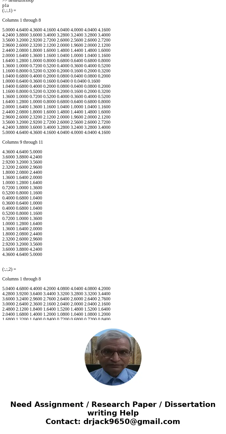 Use nested for loops to perform the following exercises. This is FOR MATLAB (a) Create the 3-D function: T(x, y, z) = x 2 + y 2 + z 2 in a rectangular domain wi Use nested for loops to perform the following exercises. This is FOR MATLAB (a) Create the 3-D function: T(x, y, z) = x 2 + y 2 + z 2 in a rectangular domain wi