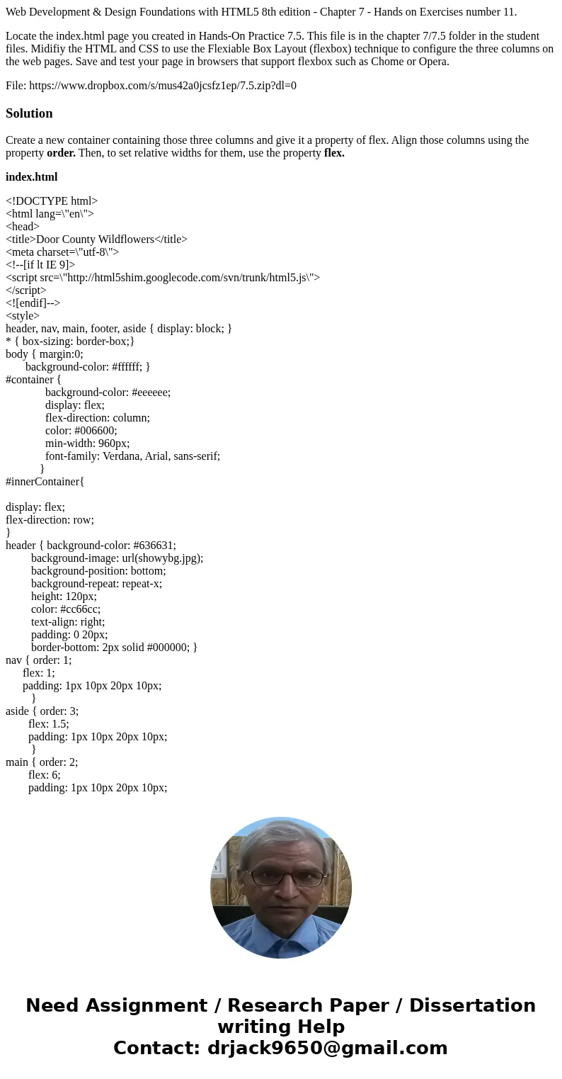 Web Development & Design Foundations with HTML5 8th edition - Chapter 7 - Hands on Exercises number 11. Locate the index.html page you created in Hands-On P Web Development & Design Foundations with HTML5 8th edition - Chapter 7 - Hands on Exercises number 11. Locate the index.html page you created in Hands-On P