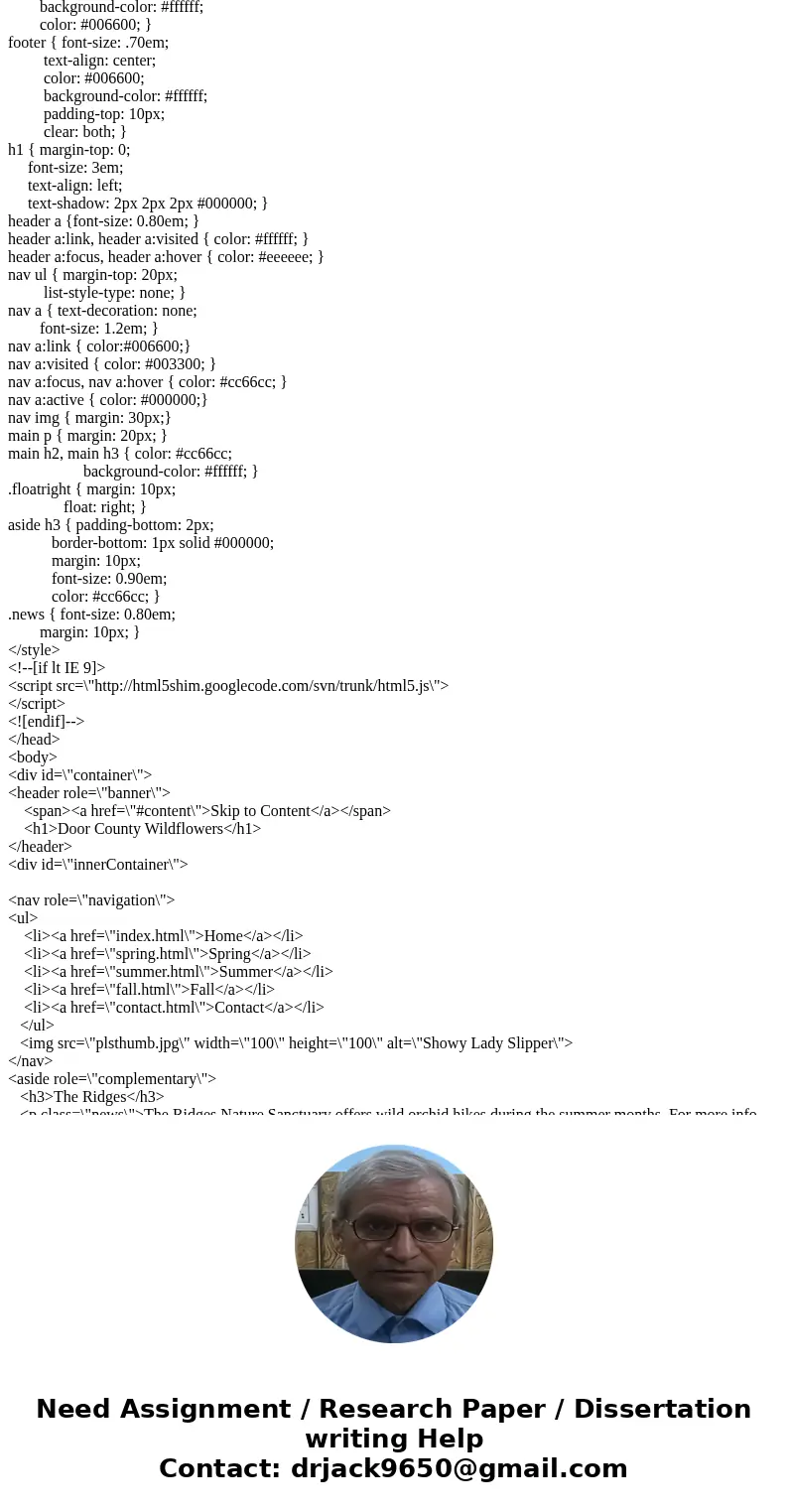 Web Development & Design Foundations with HTML5 8th edition - Chapter 7 - Hands on Exercises number 11. Locate the index.html page you created in Hands-On P Web Development & Design Foundations with HTML5 8th edition - Chapter 7 - Hands on Exercises number 11. Locate the index.html page you created in Hands-On P