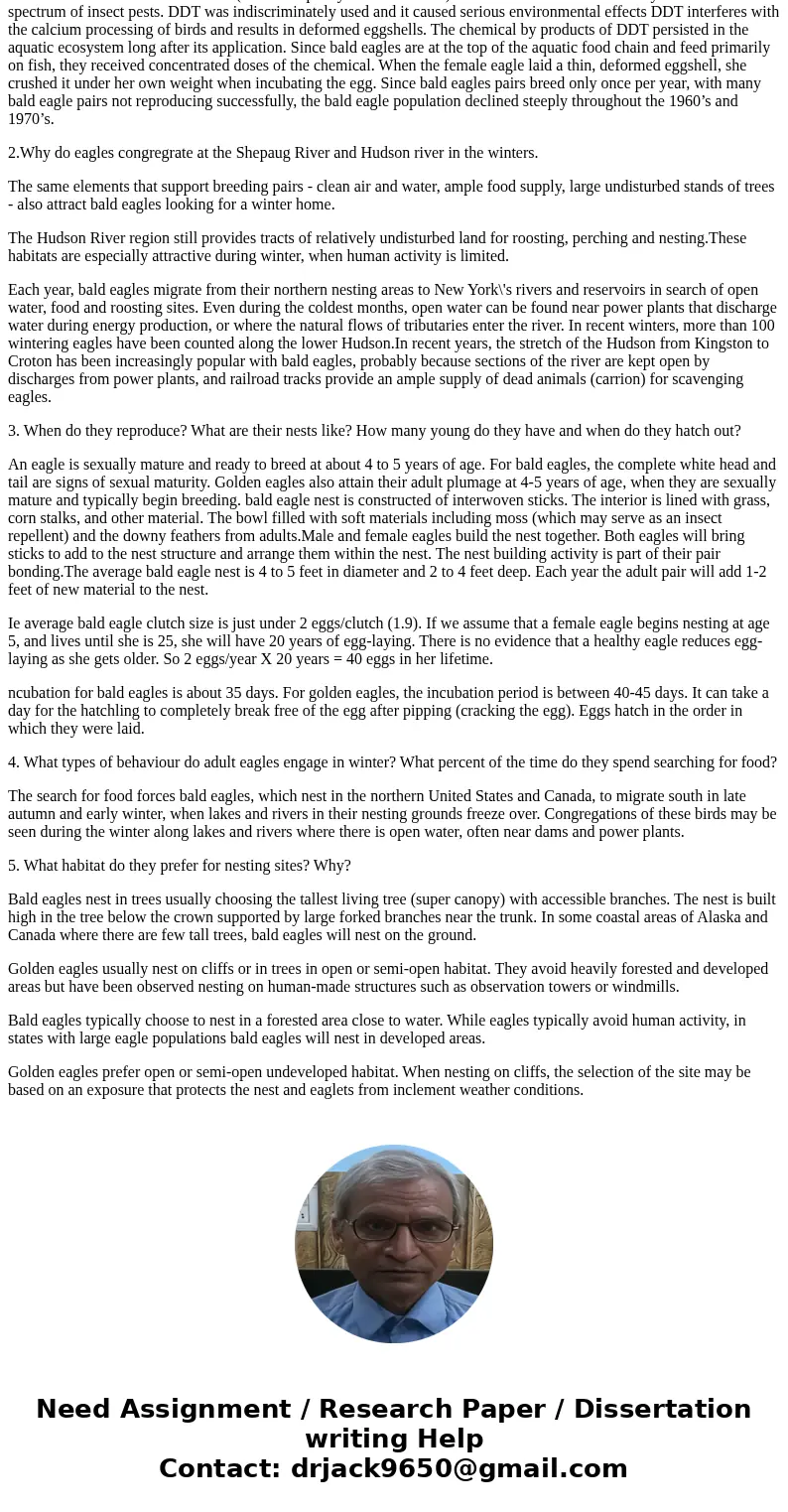 Why did eagle populations decline in the 1960\  Why did eagle populations decline in the 1960\