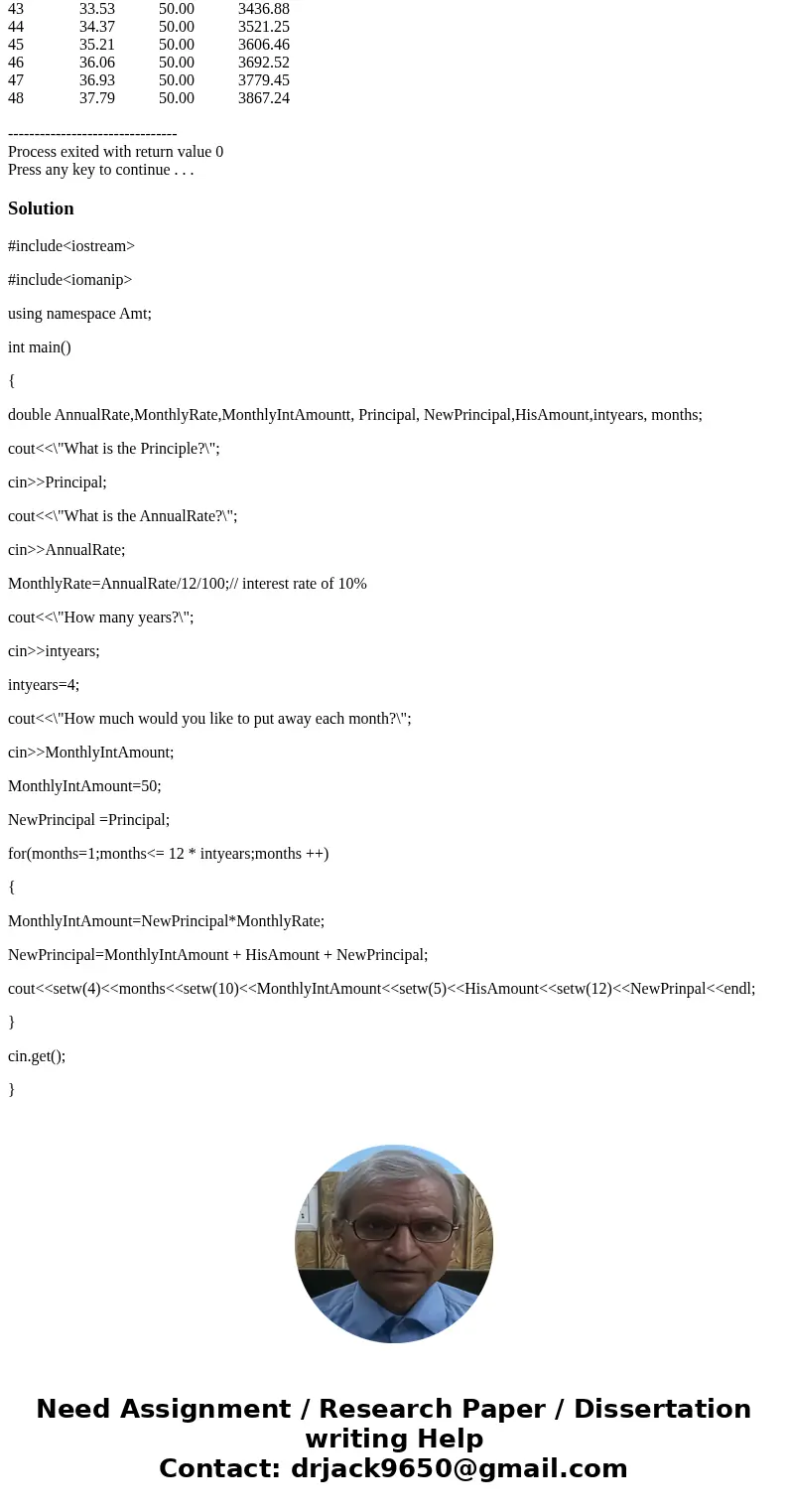 Write a program to compute the amount of money you will have on an initial amount invested for a number of years at an annual percentage rate of interest. The u Write a program to compute the amount of money you will have on an initial amount invested for a number of years at an annual percentage rate of interest. The u