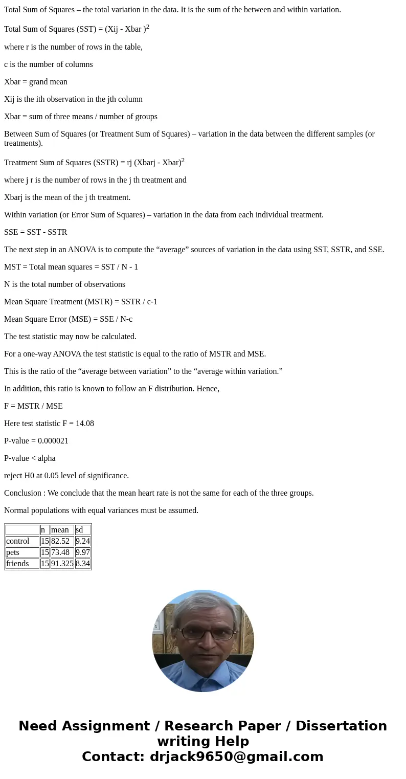 1) To examine the effects of pets and friends in stressful situations, researchers recruited 45 people to participate in an experiment. Fifteen of the subjects 