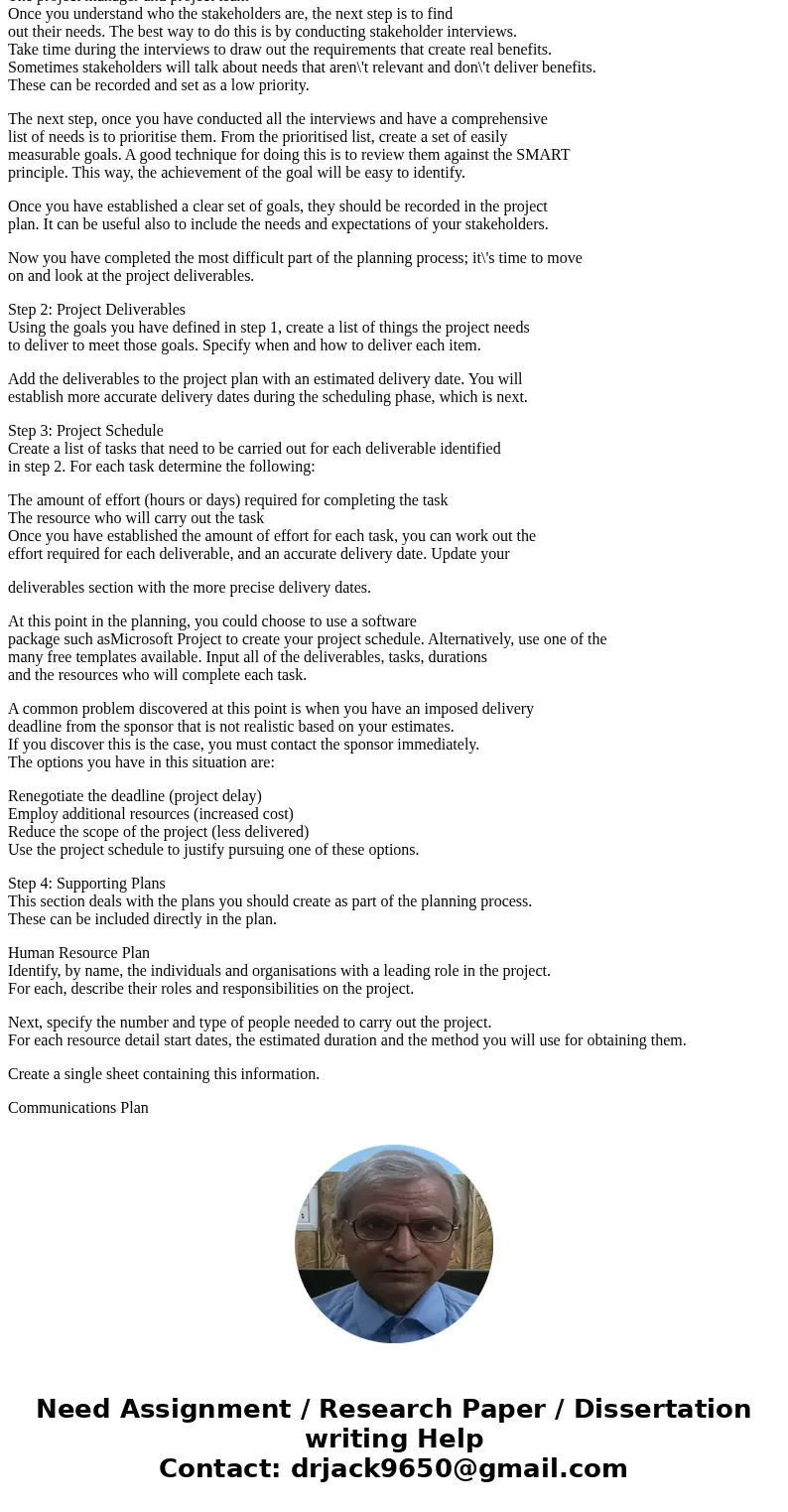 1) You have been assigned to create a video on the importance of project planning. Based on what you have learned, you decide to employ good project planning pr 1) You have been assigned to create a video on the importance of project planning. Based on what you have learned, you decide to employ good project planning pr