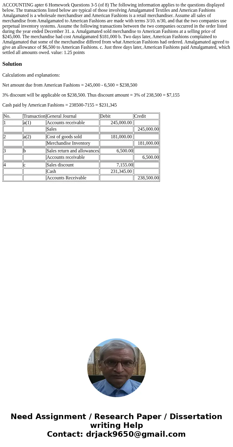 ACCOUNTING apter 6 Homework Questions 3-5 (of 8) The following information applies to the questions displayed below. The transactions listed below are typical   ACCOUNTING apter 6 Homework Questions 3-5 (of 8) The following information applies to the questions displayed below. The transactions listed below are typical