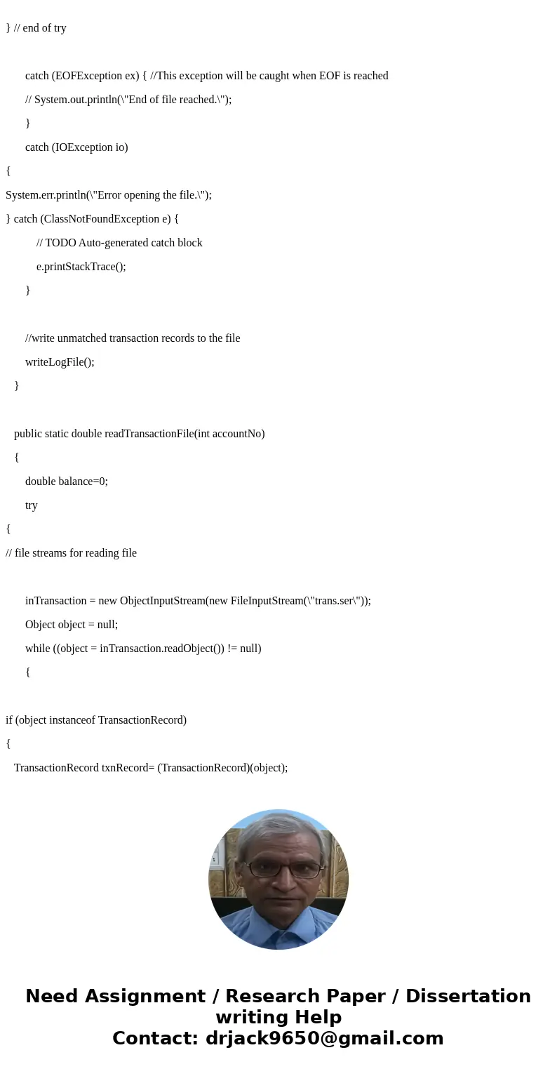 Assignment 2- File Matching Write a simple file matching account receivable program using object serialization. Modify the Account class as needed. Use package  Assignment 2- File Matching Write a simple file matching account receivable program using object serialization. Modify the Account class as needed. Use package