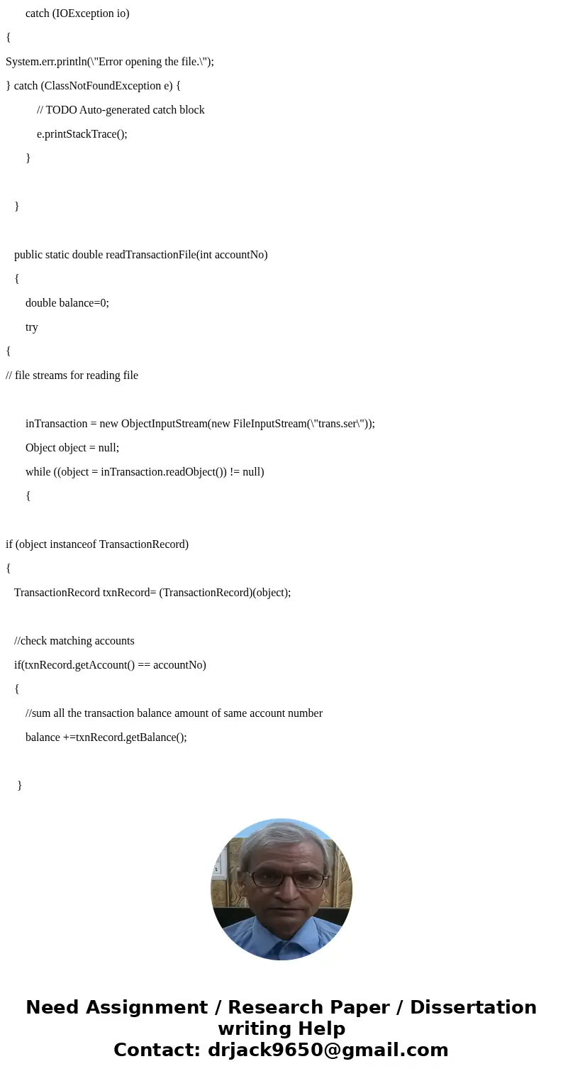 Assignment 2- File Matching Write a simple file matching account receivable program using object serialization. Modify the Account class as needed. Use package  Assignment 2- File Matching Write a simple file matching account receivable program using object serialization. Modify the Account class as needed. Use package