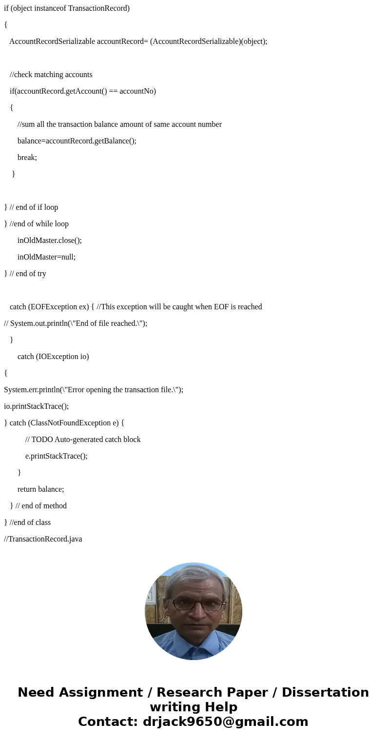 Assignment 2- File Matching Write a simple file matching account receivable program using object serialization. Modify the Account class as needed. Use package  Assignment 2- File Matching Write a simple file matching account receivable program using object serialization. Modify the Account class as needed. Use package