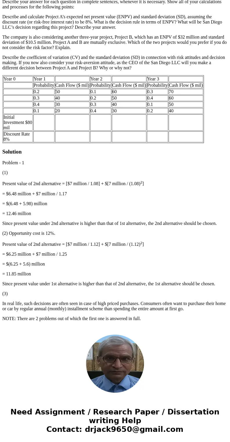 BUS 640: Managerial Economics - I need help..... Economics of Risk and Uncertainty Applied Problems Please complete the following two applied problems. Show all