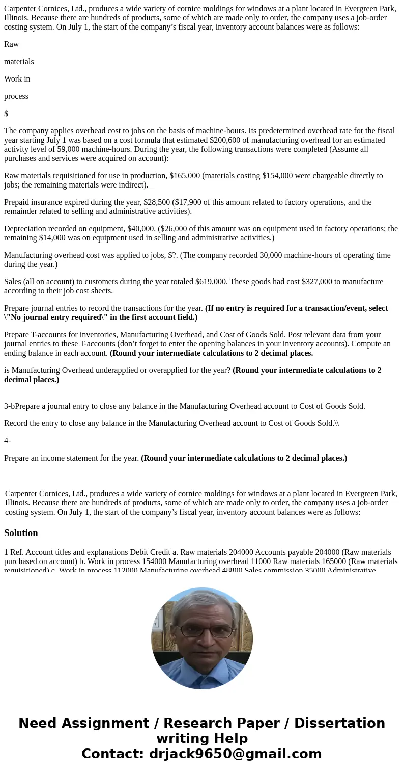 Carpenter Cornices, Ltd., produces a wide variety of cornice moldings for windows at a plant located in Evergreen Park, Illinois. Because there are hundreds of  Carpenter Cornices, Ltd., produces a wide variety of cornice moldings for windows at a plant located in Evergreen Park, Illinois. Because there are hundreds of