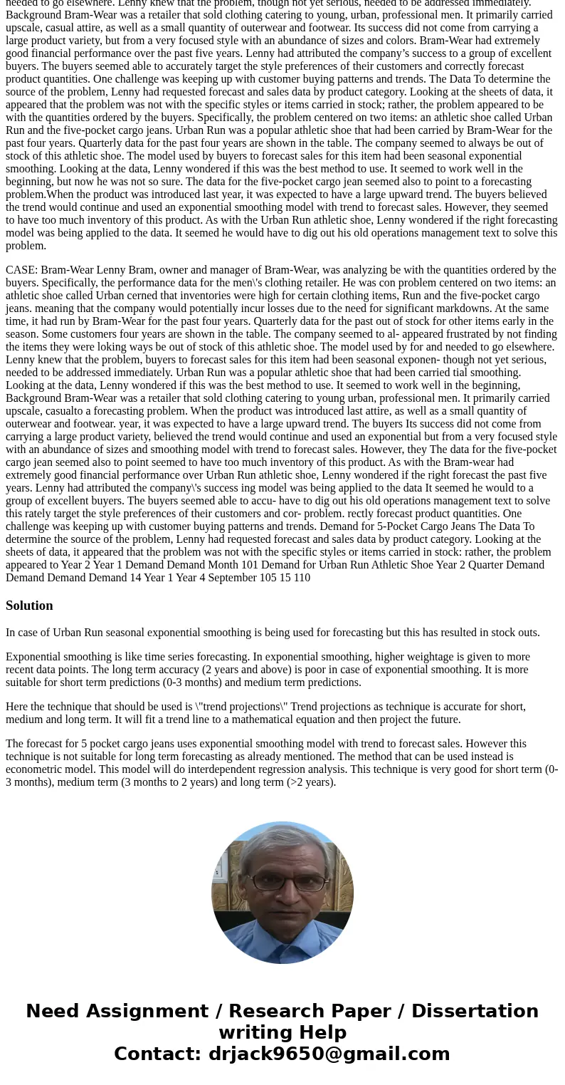 CASE: Bram-Wear Lenny Bram, owner and manager of Bram-Wear, was analyzing performance data for the men’s clothing retailer. He was concerned that inventories we CASE: Bram-Wear Lenny Bram, owner and manager of Bram-Wear, was analyzing performance data for the men’s clothing retailer. He was concerned that inventories we