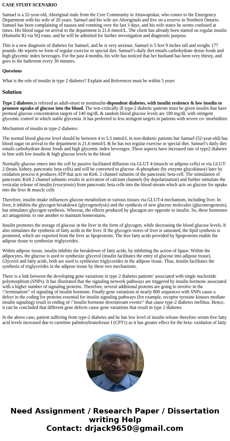 CASE STUDY SCENARIO Samuel is a 52-year-old, Aboriginal male from the Cree Community in Attawapiskat, who comes to the Emergency Department with his wife of 20  CASE STUDY SCENARIO Samuel is a 52-year-old, Aboriginal male from the Cree Community in Attawapiskat, who comes to the Emergency Department with his wife of 20