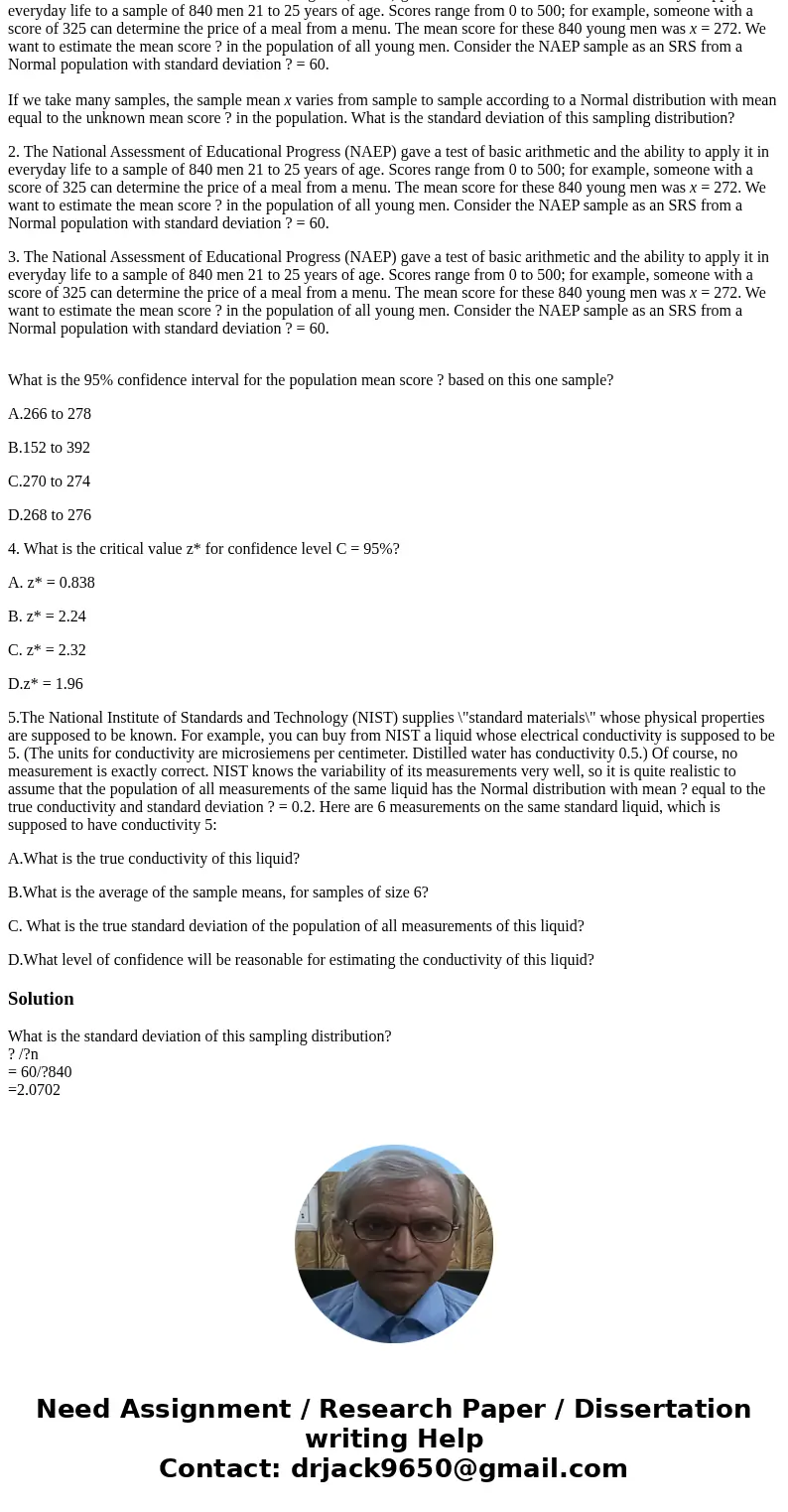 CHAPTER 14 NON REGEN 1. The National Assessment of Educational Progress (NAEP) gave a test of basic arithmetic and the ability to apply it in everyday life to a CHAPTER 14 NON REGEN 1. The National Assessment of Educational Progress (NAEP) gave a test of basic arithmetic and the ability to apply it in everyday life to a