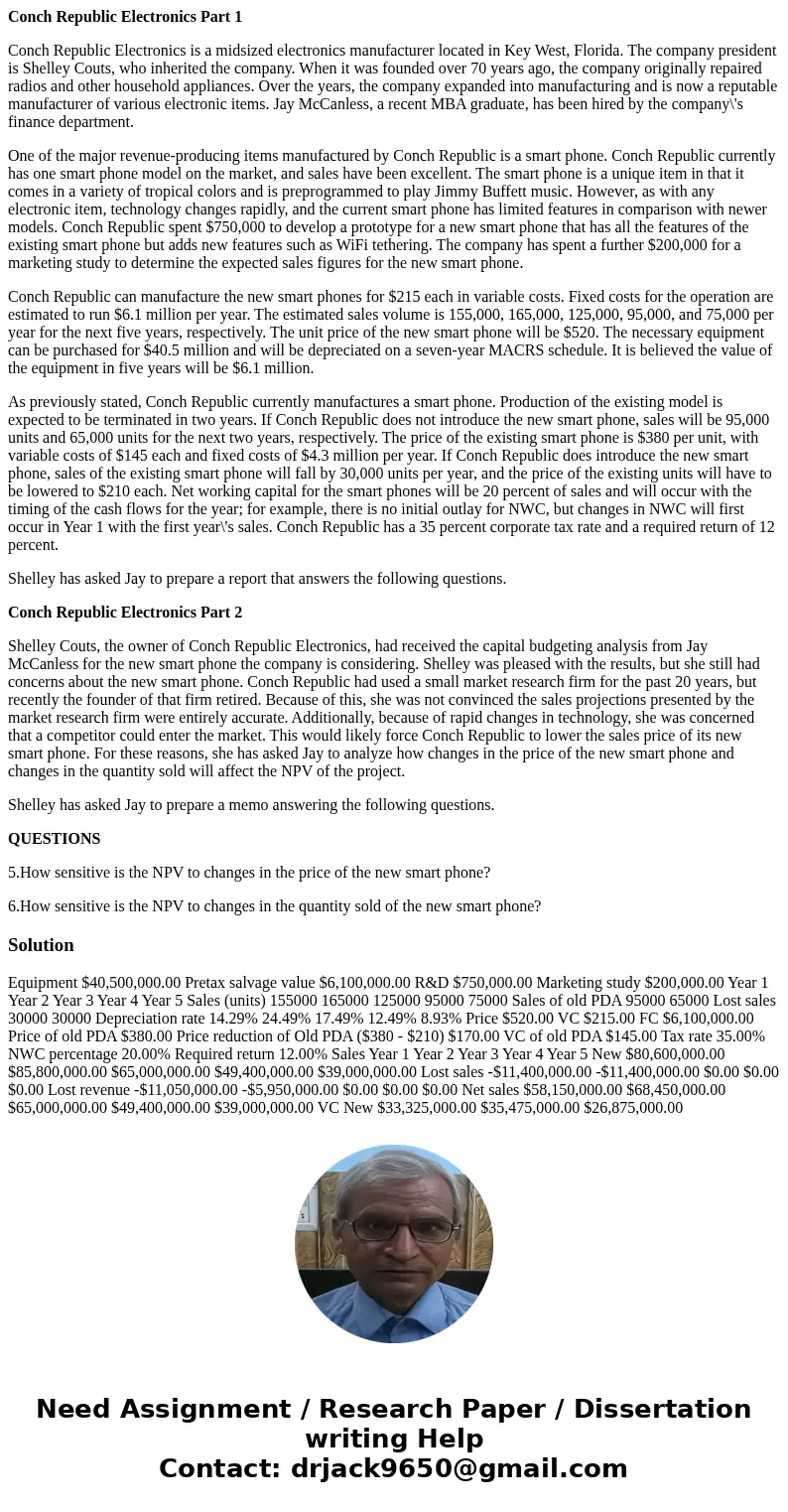 Conch Republic Electronics Part 1 Conch Republic Electronics is a midsized electronics manufacturer located in Key West, Florida. The company president is Shell Conch Republic Electronics Part 1 Conch Republic Electronics is a midsized electronics manufacturer located in Key West, Florida. The company president is Shell