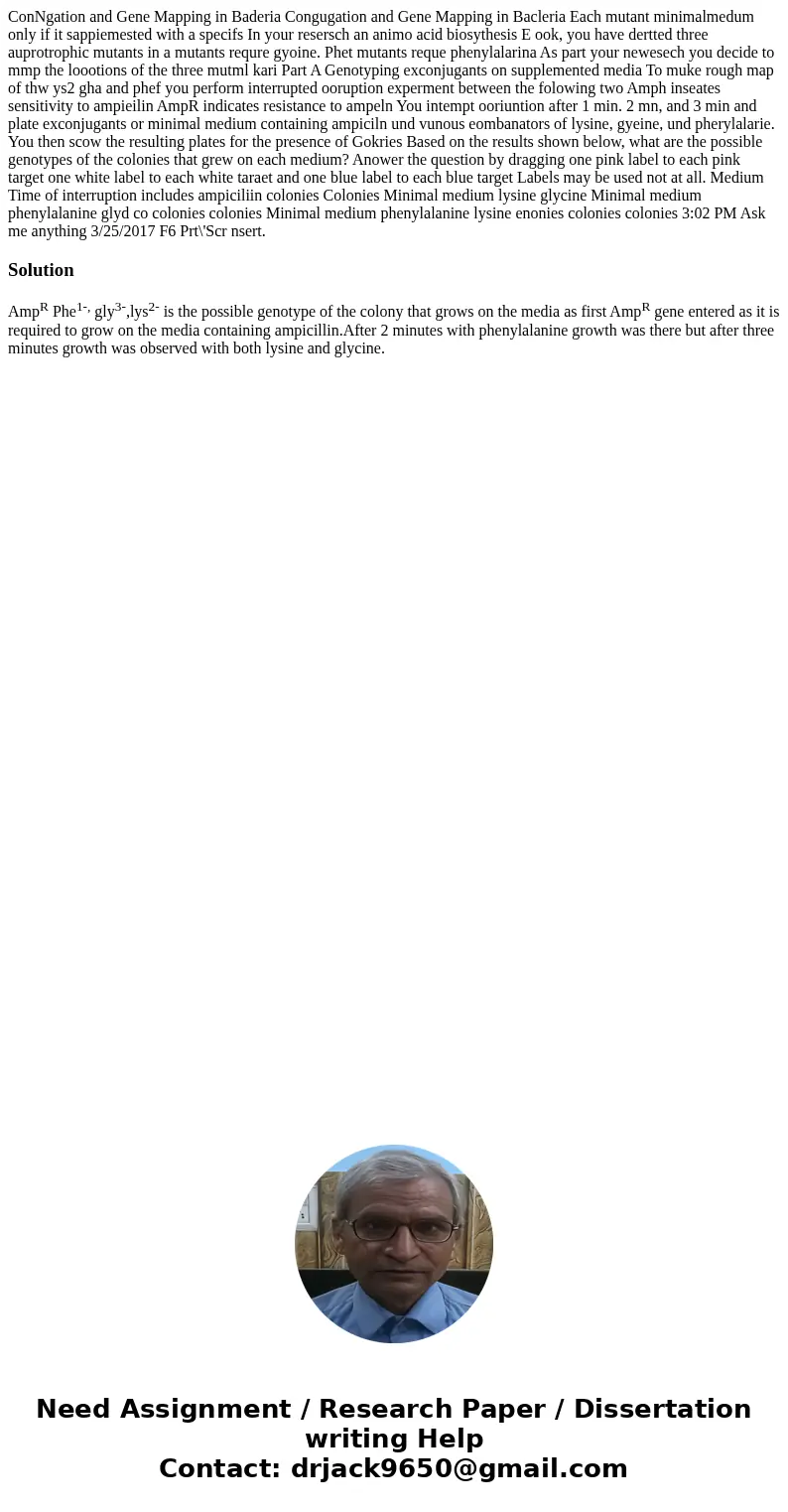 ConNgation and Gene Mapping in Baderia Congugation and Gene Mapping in Bacleria Each mutant minimalmedum only if it sappiemested with a specifs In your resersc  ConNgation and Gene Mapping in Baderia Congugation and Gene Mapping in Bacleria Each mutant minimalmedum only if it sappiemested with a specifs In your resersc