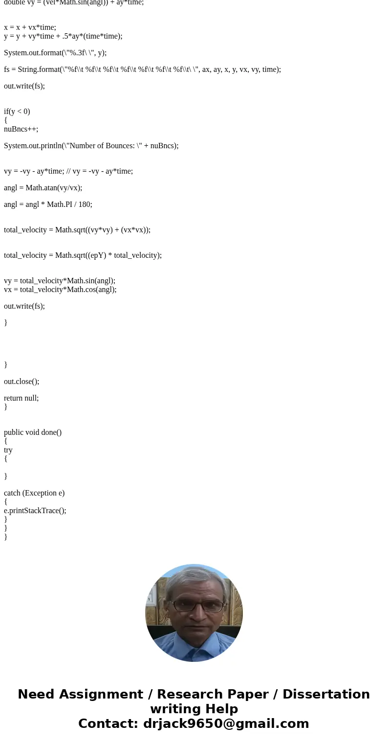 CS in java code need help!!! How to create a appocation to shoot projectilesSolutionclass projectile extends SwingWorker<Void, Void> { protected Void dOIn