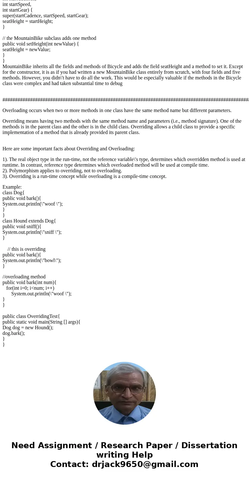 Discuss an example of an inheritance hierarchy of Java superclasses and subclasses,and describe the method overriding and overloading you would use to maximize 