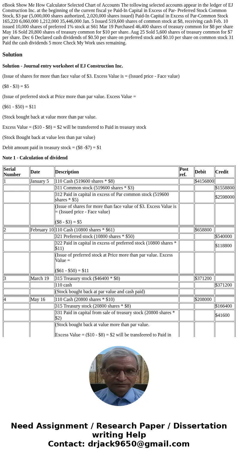 eBook Show Me How Calculator Selected Chart of Accounts The tollowing selected accounts appear in the ledger of EJ Construction Inc. at the beginning of the cu  eBook Show Me How Calculator Selected Chart of Accounts The tollowing selected accounts appear in the ledger of EJ Construction Inc. at the beginning of the cu