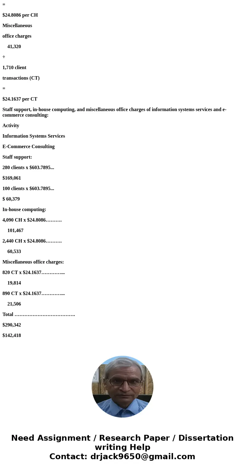 Grady and Associates performs a variety of activities related to information systems and e-commerce consulting in Toronto, Canada. The firm, which bills $174 pe
