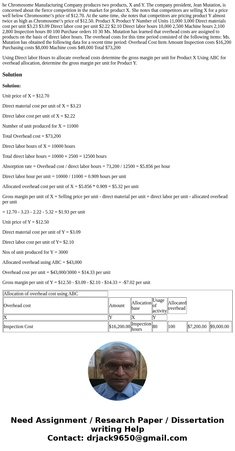 he Chromosome Manufacturing Company produces two products, X and Y. The company president, Jean Mutation, is concerned about the fierce competition in the marke