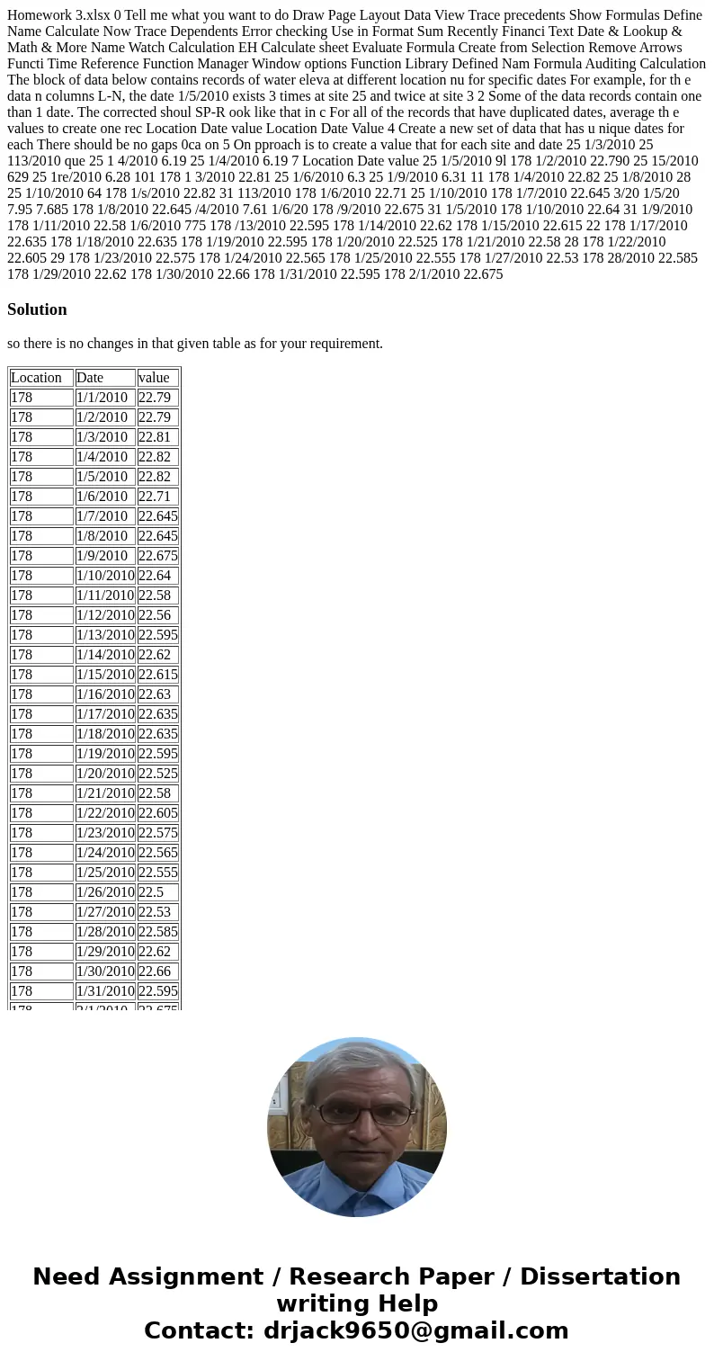 Homework 3.xlsx 0 Tell me what you want to do Draw Page Layout Data View Trace precedents Show Formulas Define Name Calculate Now Trace Dependents Error checki  Homework 3.xlsx 0 Tell me what you want to do Draw Page Layout Data View Trace precedents Show Formulas Define Name Calculate Now Trace Dependents Error checki