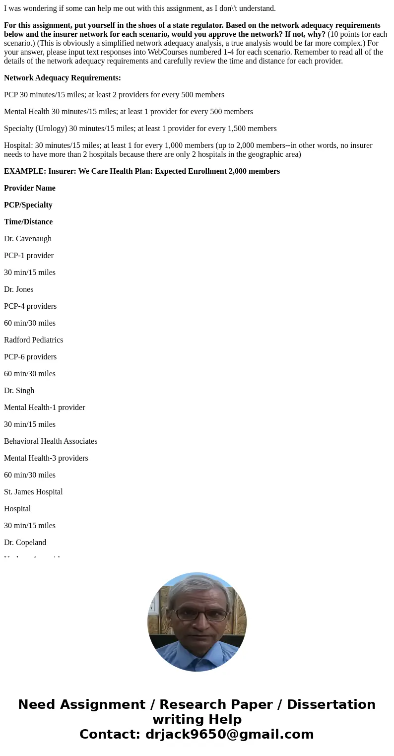 I was wondering if some can help me out with this assignment, as I don\'t understand. For this assignment, put yourself in the shoes of a state regulator. Based I was wondering if some can help me out with this assignment, as I don\'t understand. For this assignment, put yourself in the shoes of a state regulator. Based