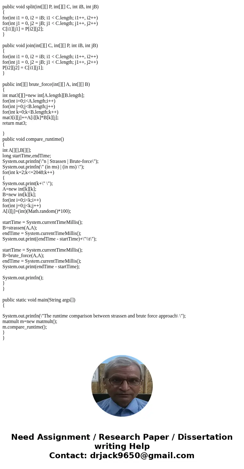 In describing and analyzing Strassen\'s algorithm we assumed that we used divide and conquer all the way down to tiny matrices. However, on small matrices the   In describing and analyzing Strassen\'s algorithm we assumed that we used divide and conquer all the way down to tiny matrices. However, on small matrices the
