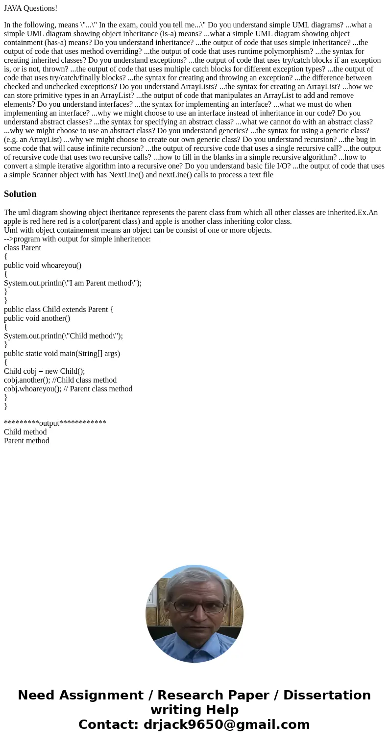 JAVA Questions! In the following, means \ JAVA Questions! In the following, means \