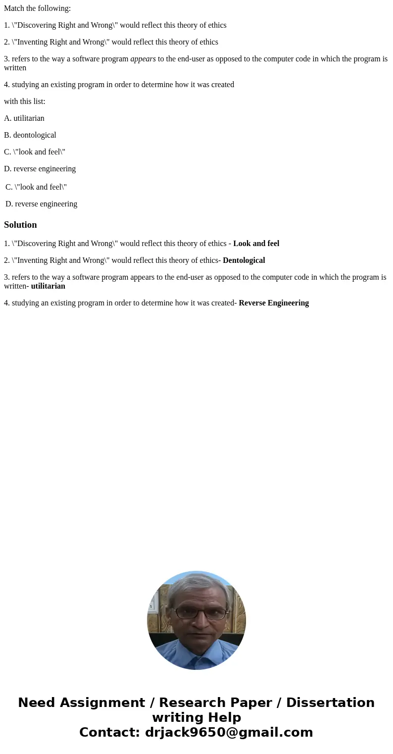 Match the following: 1. \