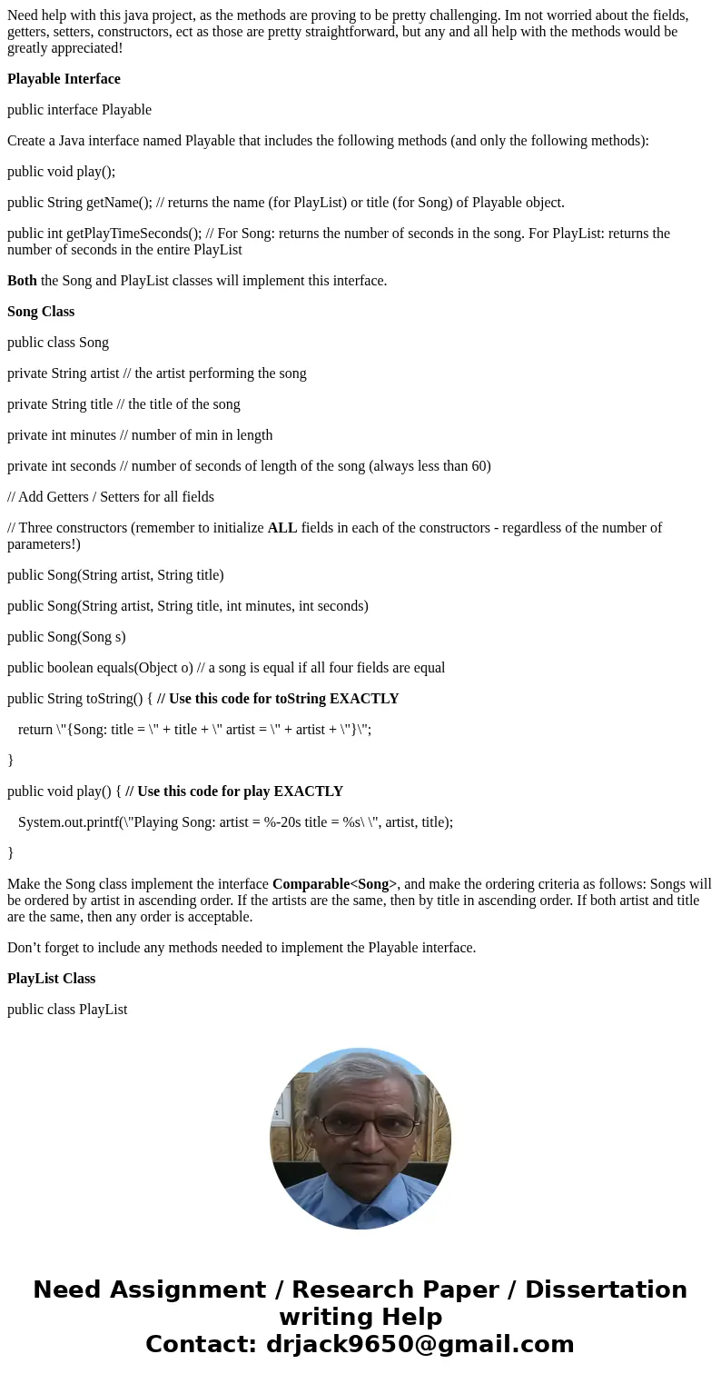 Need help with this java project, as the methods are proving to be pretty challenging. Im not worried about the fields, getters, setters, constructors, ect as t Need help with this java project, as the methods are proving to be pretty challenging. Im not worried about the fields, getters, setters, constructors, ect as t