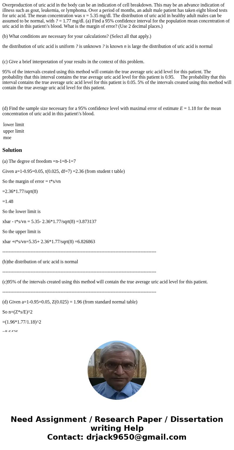 Overproduction of uric acid in the body can be an indication of cell breakdown. This may be an advance indication of illness such as gout, leukemia, or lymphoma Overproduction of uric acid in the body can be an indication of cell breakdown. This may be an advance indication of illness such as gout, leukemia, or lymphoma