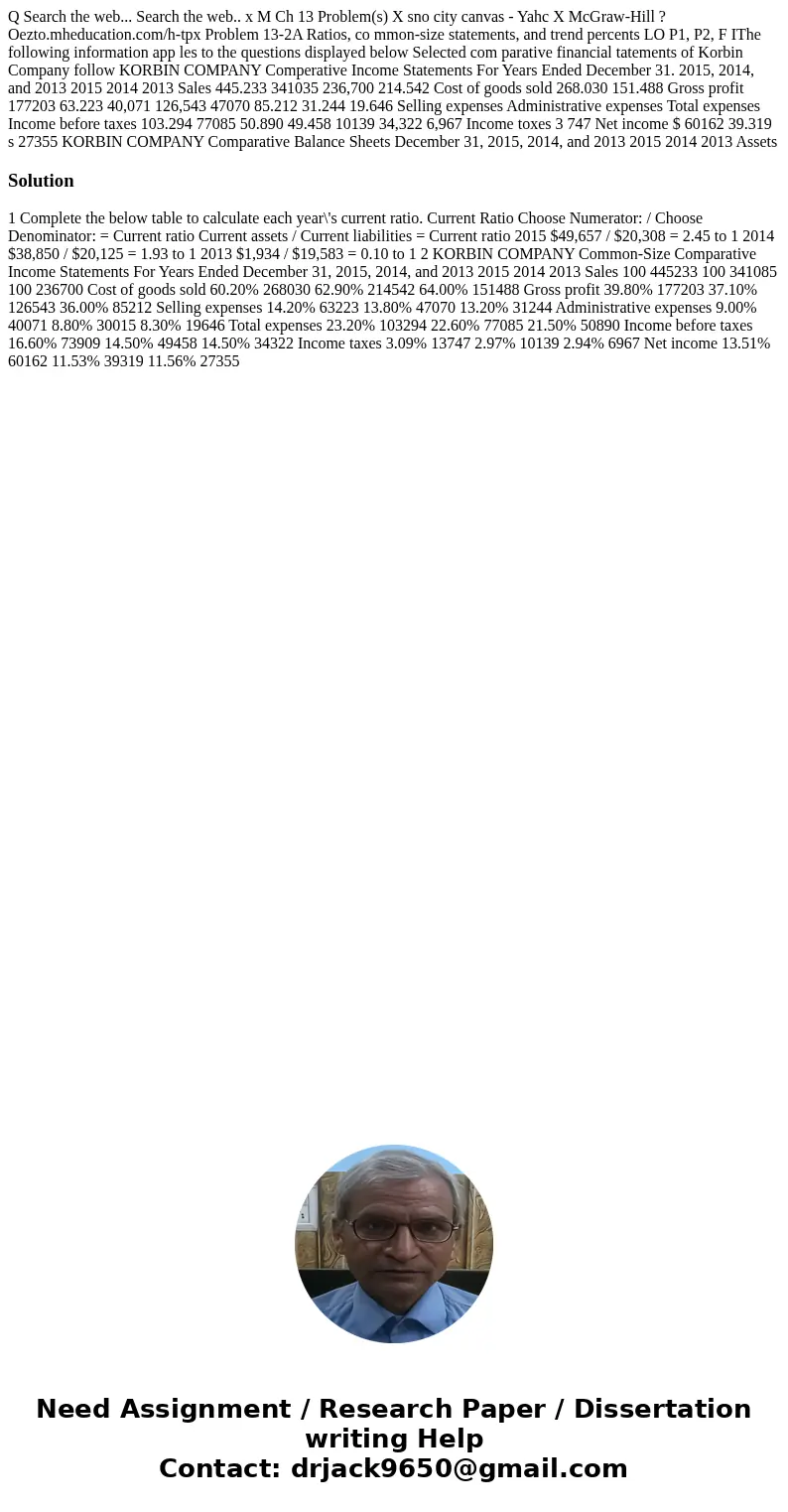 Q Search the web... Search the web.. x M Ch 13 Problem(s) X sno city canvas - Yahc X McGraw-Hill ? Oezto.mheducation.com/h-tpx Problem 13-2A Ratios, co mmon-si  Q Search the web... Search the web.. x M Ch 13 Problem(s) X sno city canvas - Yahc X McGraw-Hill ? Oezto.mheducation.com/h-tpx Problem 13-2A Ratios, co mmon-si