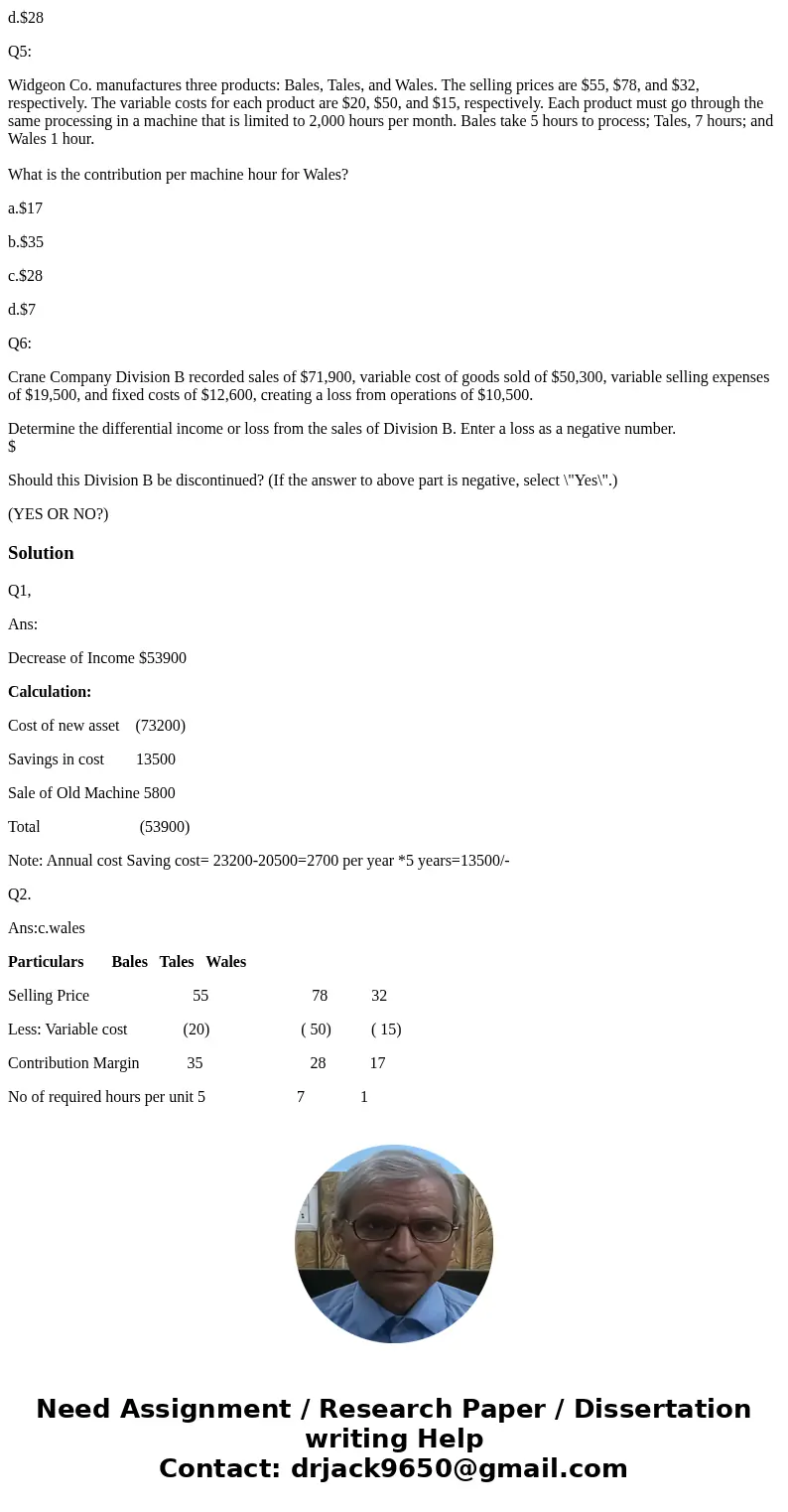 Q1: Starling Co. is considering disposing of a machine with a book value of $23,900 and estimated remaining life of five years. The old machine can be sold for  Q1: Starling Co. is considering disposing of a machine with a book value of $23,900 and estimated remaining life of five years. The old machine can be sold for