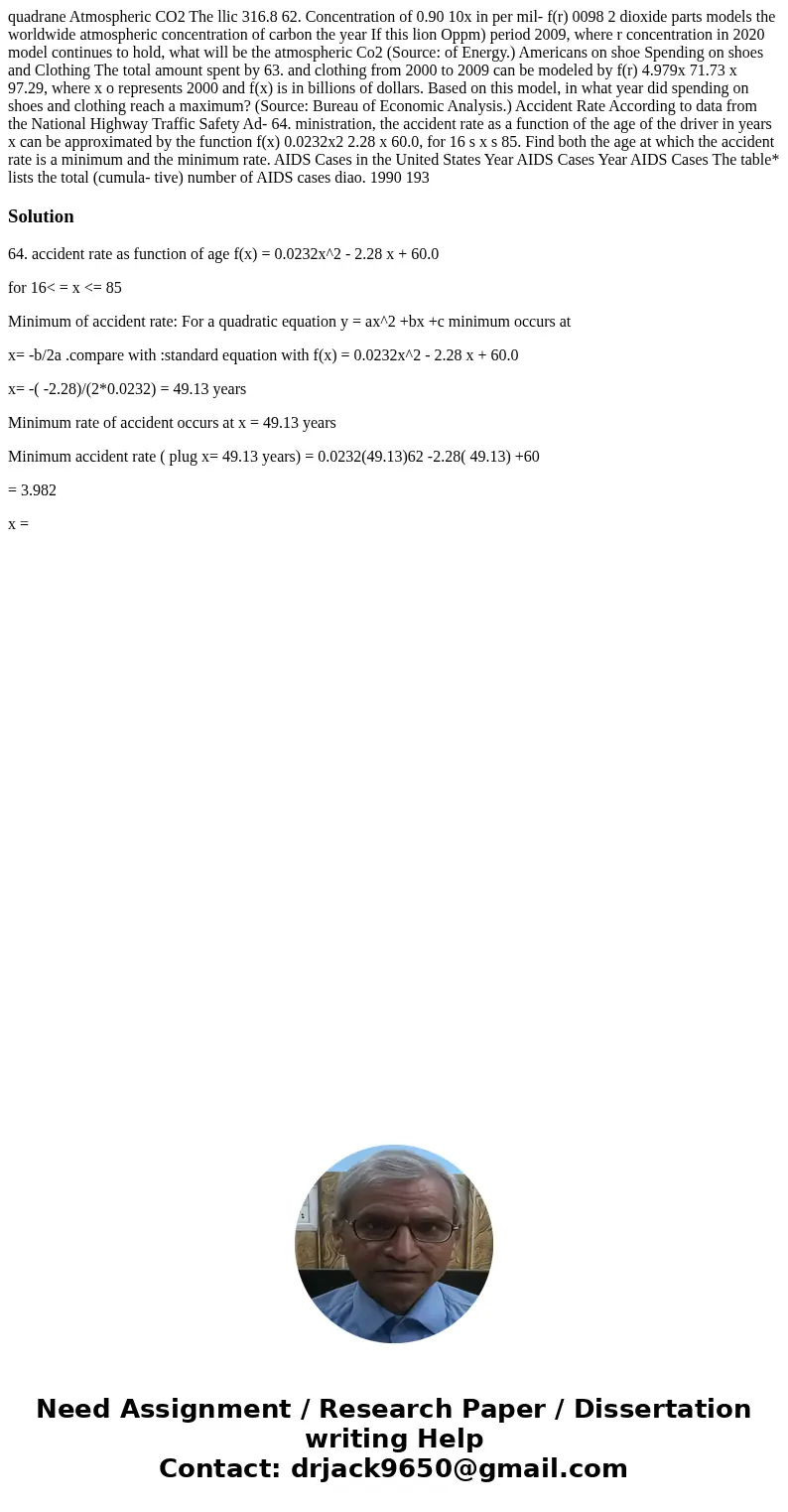  quadrane Atmospheric CO2 The llic 316.8 62. Concentration of 0.90 10x in per mil- f(r) 0098 2 dioxide parts models the worldwide atmospheric concentration of c