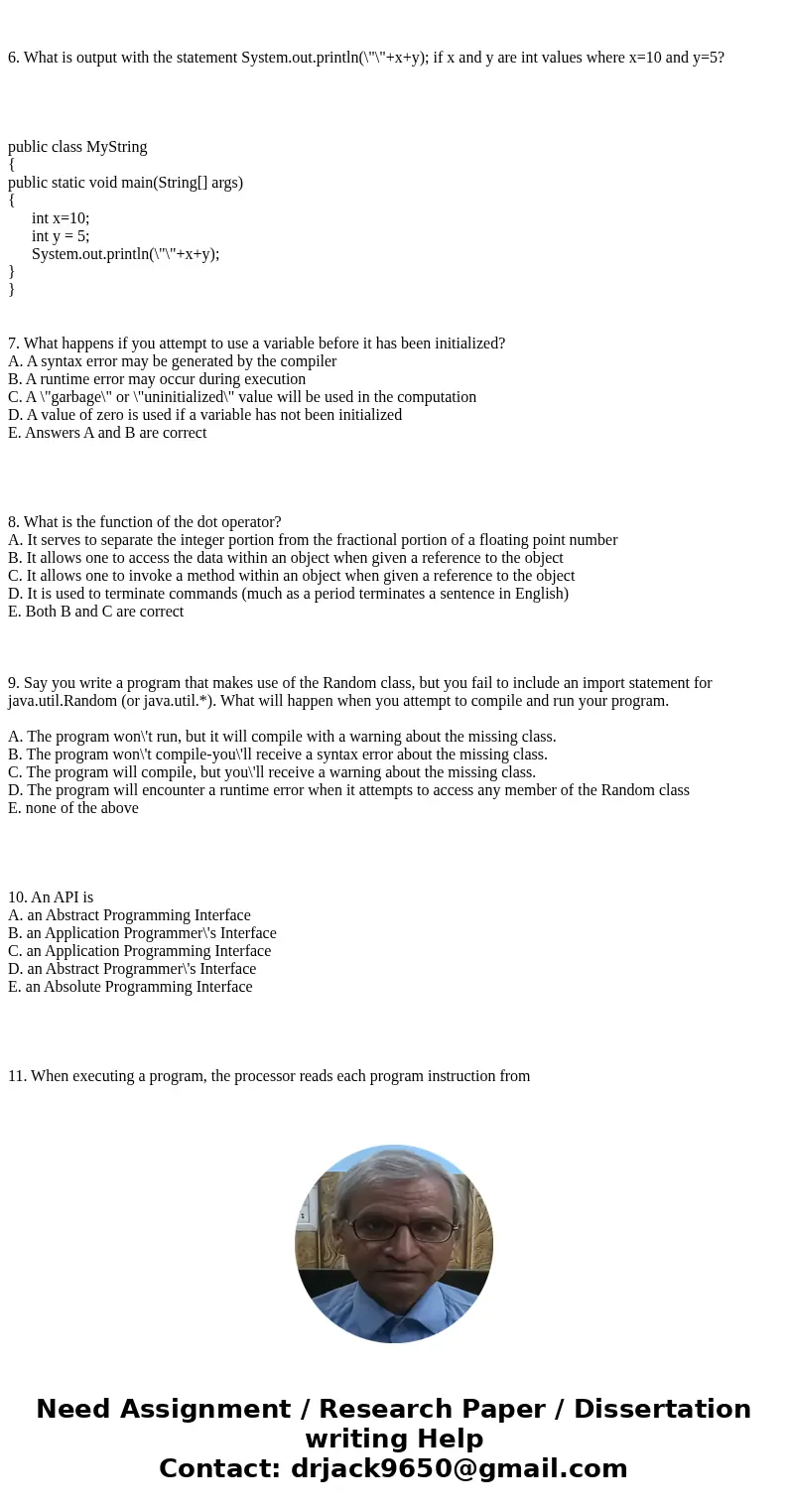 Review Questions for Exam 10/18//2016 1. public class Question1 { public static void main(String[ ] args) { System.out.print(\