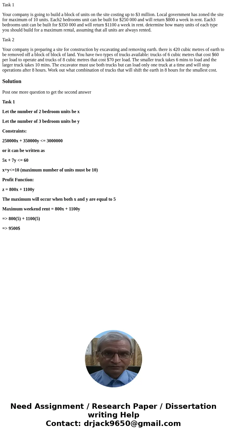 Task 1 Your company is going to build a block of units on the site costing up to $3 million. Local government has zoned the site for maximum of 10 units. Each2  Task 1 Your company is going to build a block of units on the site costing up to $3 million. Local government has zoned the site for maximum of 10 units. Each2