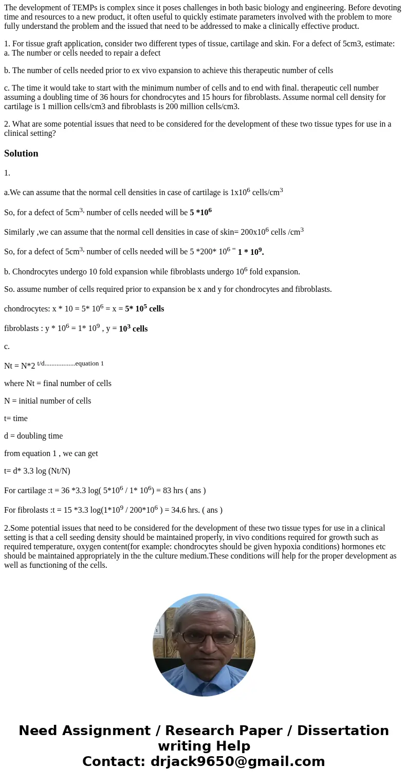 The development of TEMPs is complex since it poses challenges in both basic biology and engineering. Before devoting time and resources to a new product, it oft The development of TEMPs is complex since it poses challenges in both basic biology and engineering. Before devoting time and resources to a new product, it oft