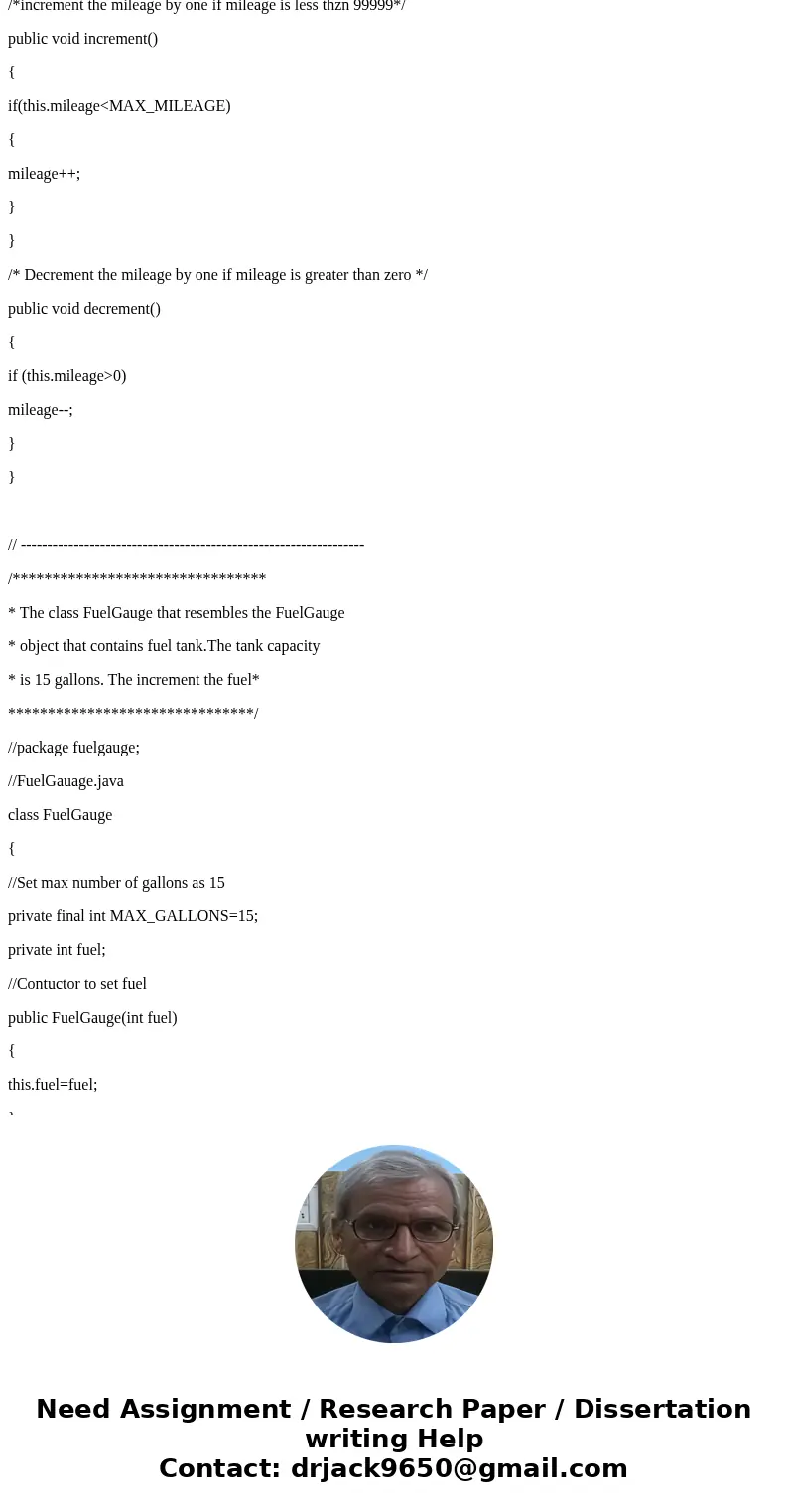 /********************************* * The Odometer class that resembles Odometer * object that contains mileage. Set maximum * mileage is 999999999 ************* /********************************* * The Odometer class that resembles Odometer * object that contains mileage. Set maximum * mileage is 999999999 *************