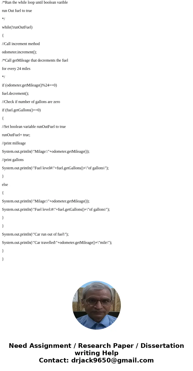 /********************************* * The Odometer class that resembles Odometer * object that contains mileage. Set maximum * mileage is 999999999 ************* /********************************* * The Odometer class that resembles Odometer * object that contains mileage. Set maximum * mileage is 999999999 *************