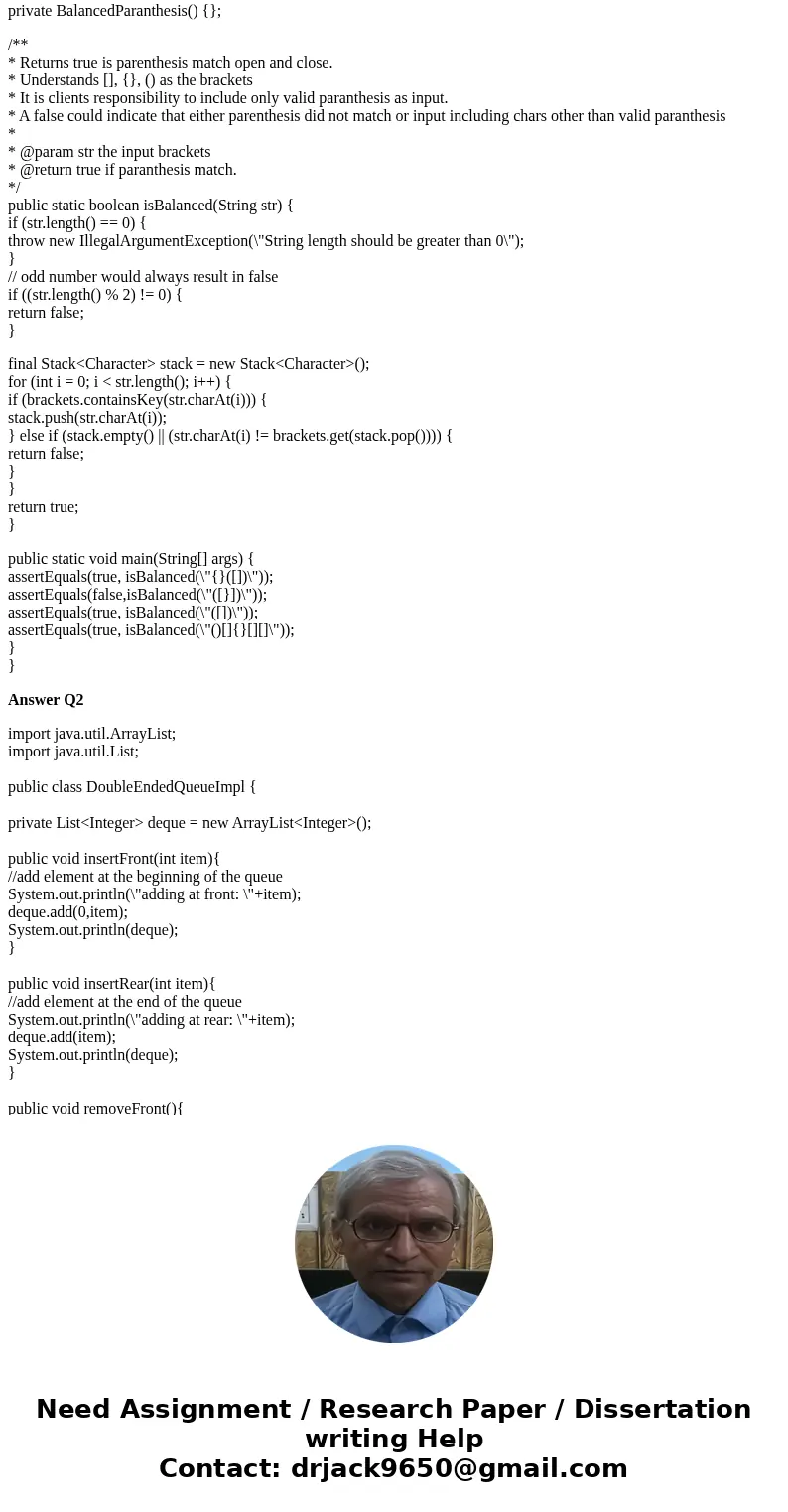 Well-formed Parenthesis problem: Write a Java program that determines whether a given line of input has a balanced set of parentheses or not. The input String w Well-formed Parenthesis problem: Write a Java program that determines whether a given line of input has a balanced set of parentheses or not. The input String w