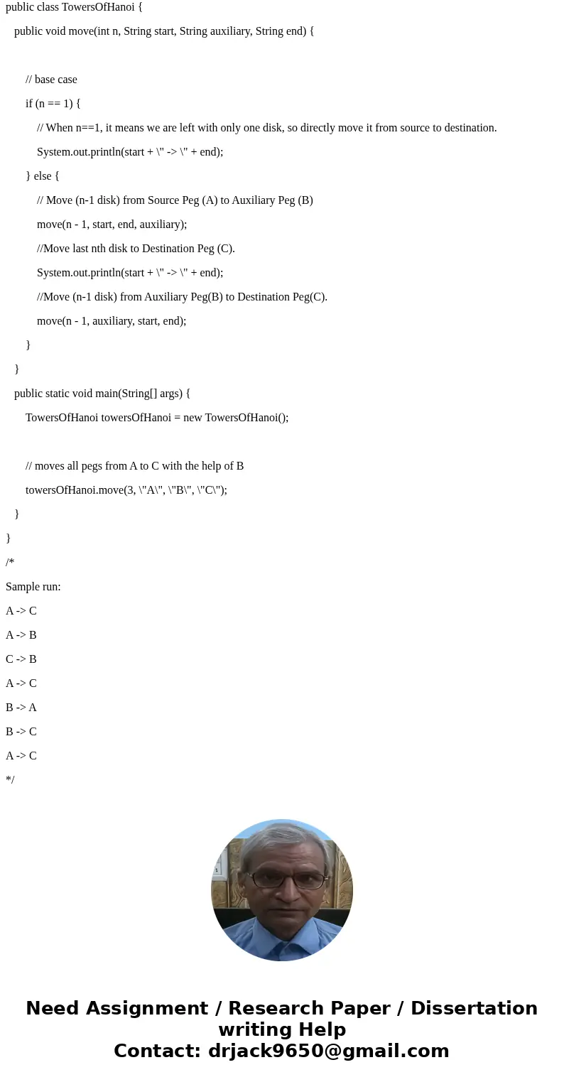 Write a recursive method that prints out the individual moves you need to perform to solve a Towers of Hanoi problem with n rings. while Using stacks to represe Write a recursive method that prints out the individual moves you need to perform to solve a Towers of Hanoi problem with n rings. while Using stacks to represe