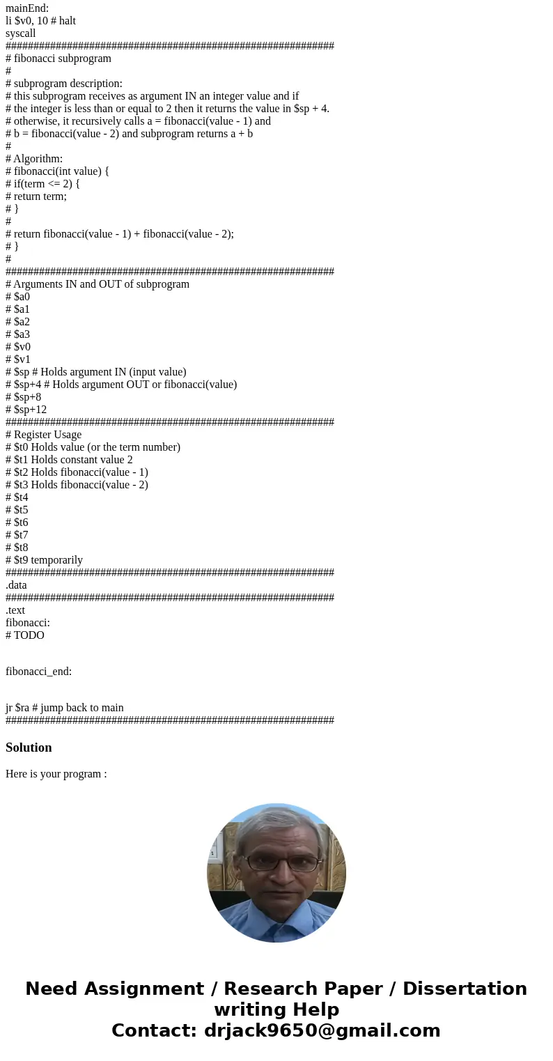Write assembly language(MIPS) code, please. Following: ########################################################### # # Objective: # Learning recursive design in