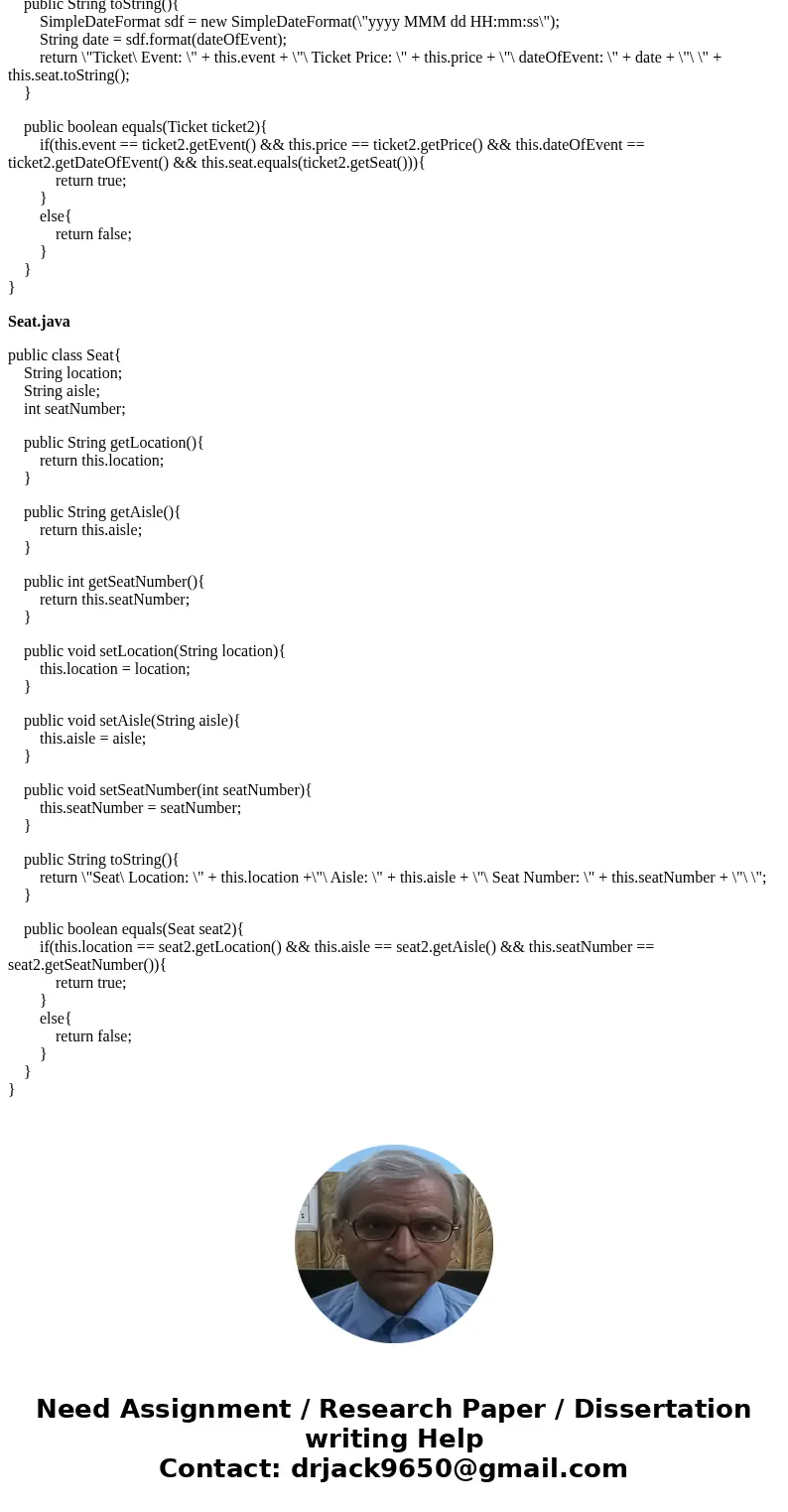 Attached Files: Write two java classes for this assignment per the two uml diagrams below. The TicketTest program has been added to this assignment for instanti Attached Files: Write two java classes for this assignment per the two uml diagrams below. The TicketTest program has been added to this assignment for instanti