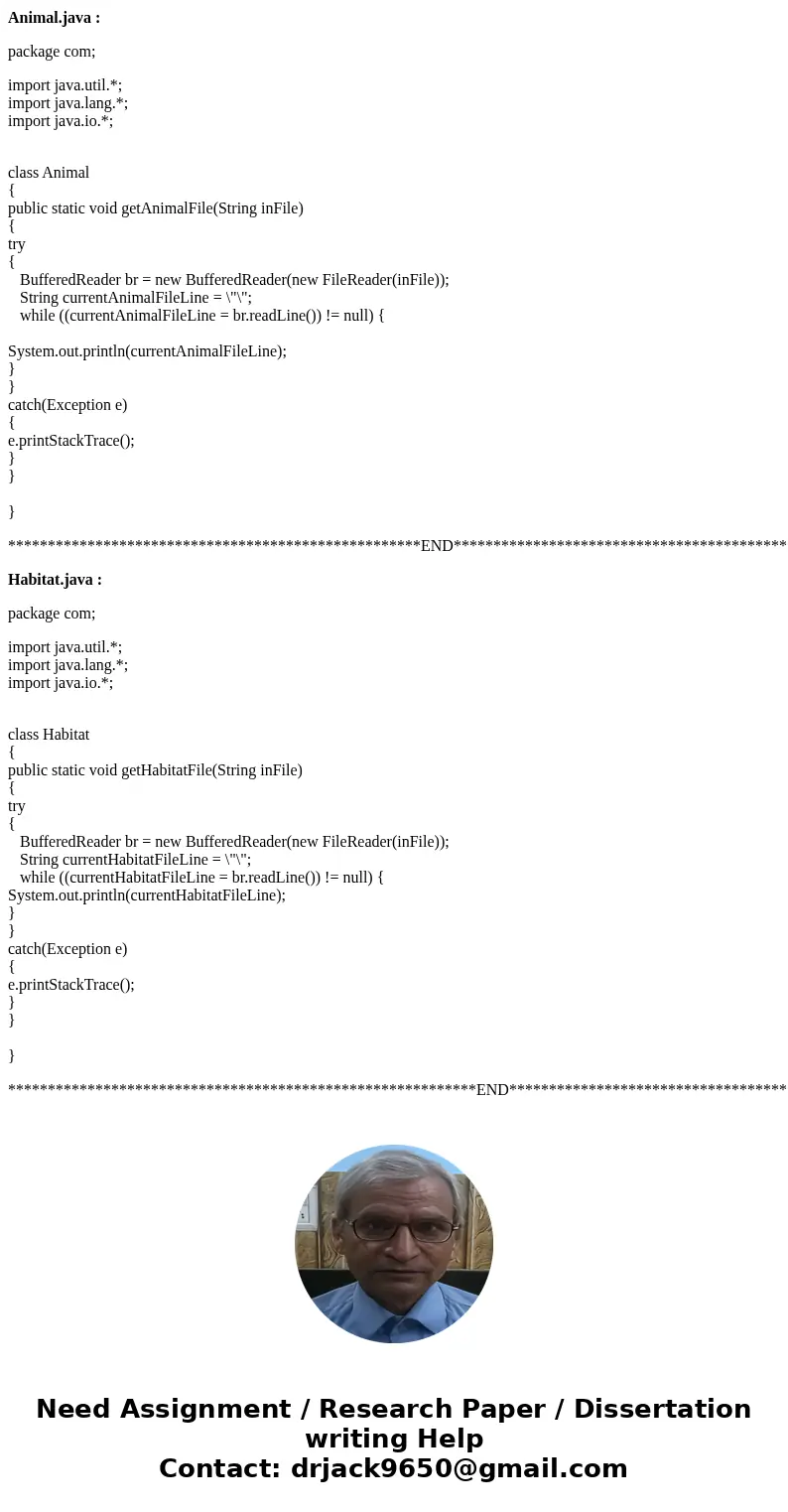 Create a program for a zookeeper monitoring system using two classes. One to be used to determine what the user wants to do, monitor animals or habitats. The ot Create a program for a zookeeper monitoring system using two classes. One to be used to determine what the user wants to do, monitor animals or habitats. The ot
