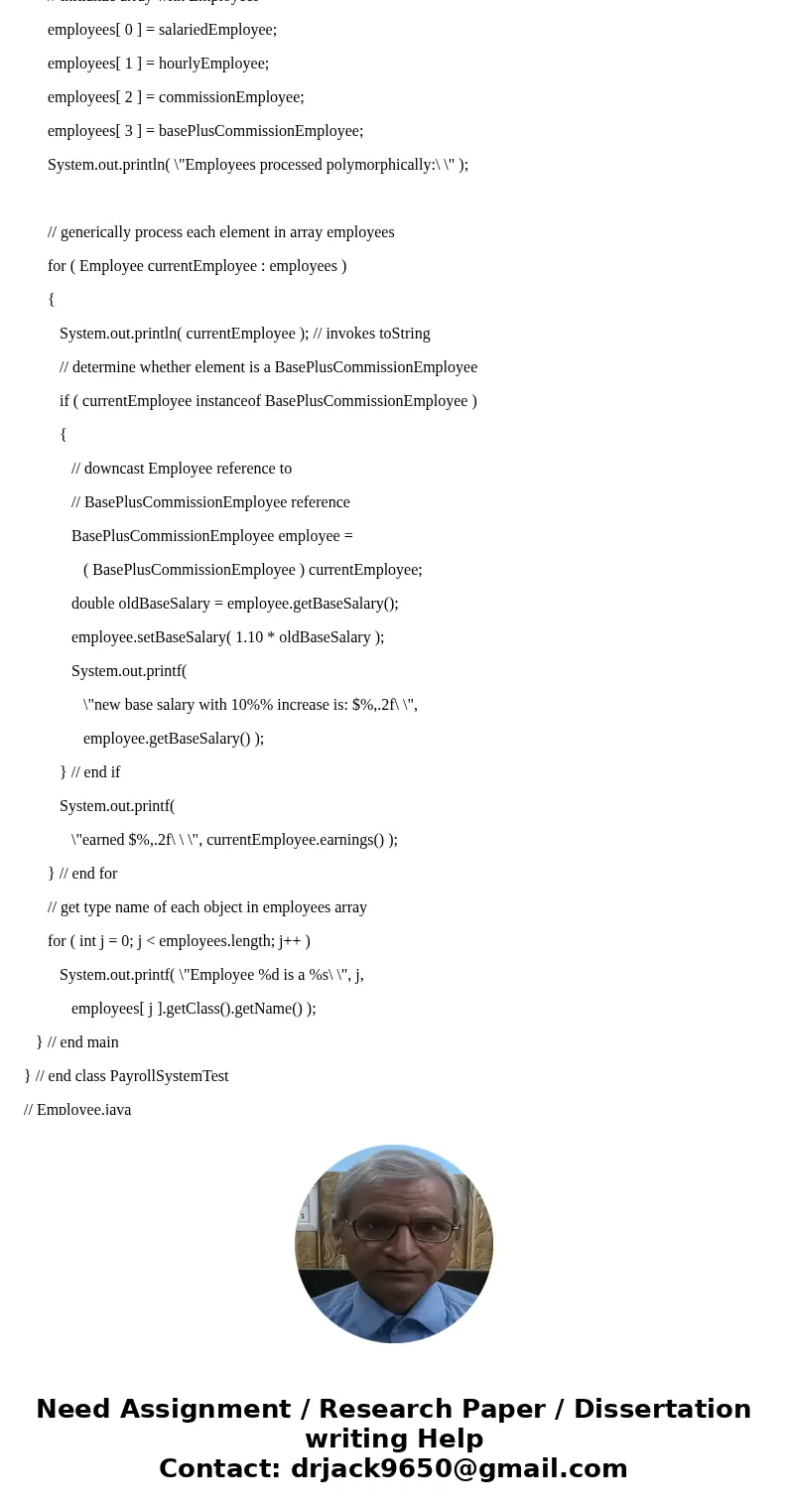 Develop a Java application to calculate the monthly paychecks for a number of different types of employees. The employee types are created in a subclass array b