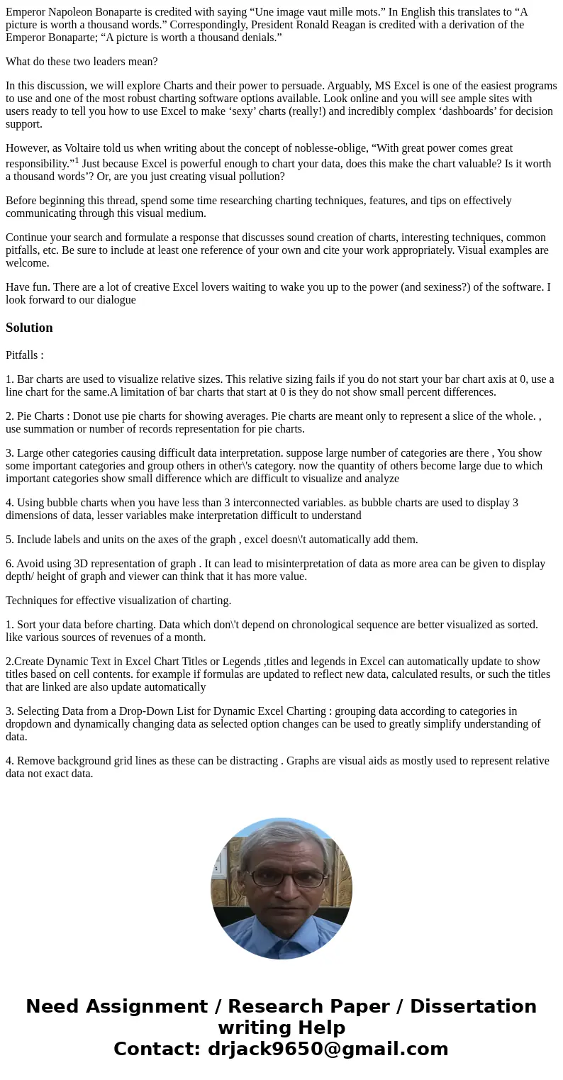 Emperor Napoleon Bonaparte is credited with saying “Une image vaut mille mots.” In English this translates to “A picture is worth a thousand words.” Correspondi