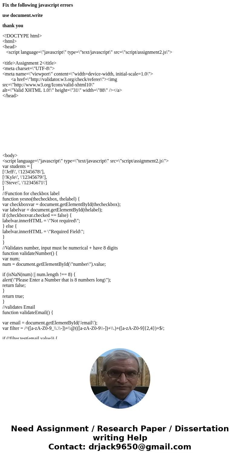 Fix the following javascript errors use document.write thank you <!DOCTYPE html> <html> <head> <script language=\ Fix the following javascript errors use document.write thank you <!DOCTYPE html> <html> <head> <script language=\
